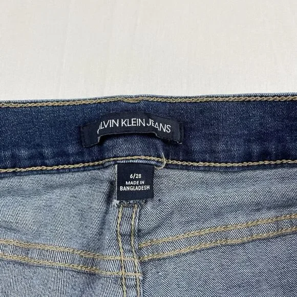 Calvin Klein Jeans Women's Dark Blue Denim Pockets High Rise Skinny Leg Sz: 6/28 - Picture 8 of 16